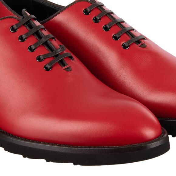 Dolce & Gabbana - Leather Oxford Shoes SICILIA Red 41 US 8 - Picture 3 of 5
